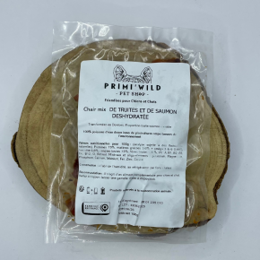 Morceaux de truite et saumon déshydratés 100% France 100g