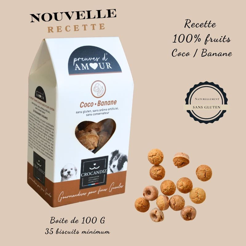 Friandises Artisanales aux Fruits pour Chien – Coco, Banane & Cynorrhodon