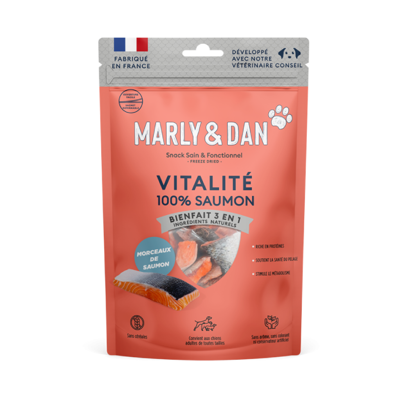 Morceaux de saumon pour chien Vitalité - Marly & Dan