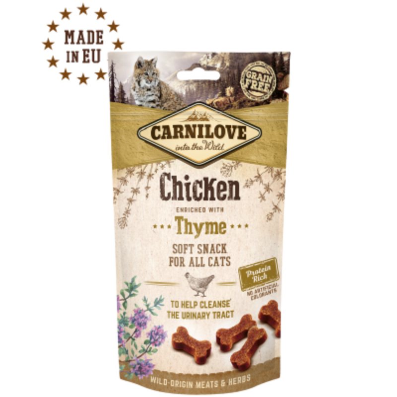 Friandises semi humides pour chat Poulet & Thym - Carnilove