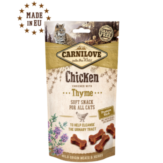 Friandises semi humides pour chat Poulet & Thym - Carnilove